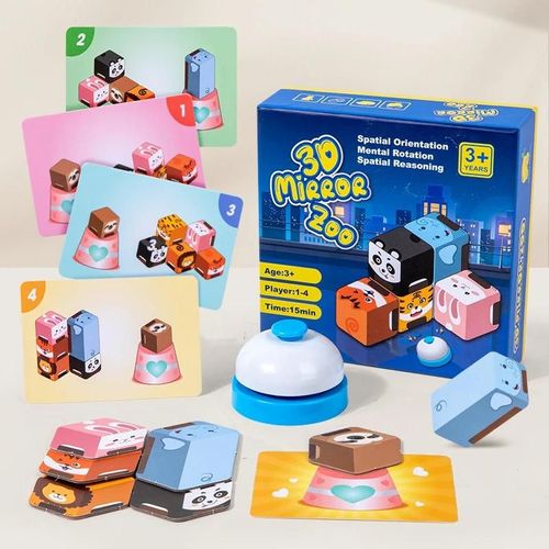 Miroir 3d Montessori, Jeu De Combat Du Zoo, Jouets Interactifs Logiques, Pensée Spatiale, Éveil Précoce, Cadeaux Pour Enfants--Nb200c1