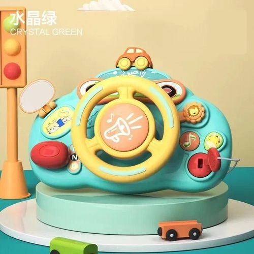 Jouet Électrique Pour Bébé De 0 À 36 Mois, Simulation De Voiture De Conduite, Copilote, Volant, Poussette, Jouets Éducatifs Précoces Pour Tout-Petits--Green