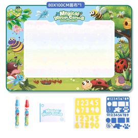 Tapis De Gribouillage À L'eau 100x80cm, Tapis De Gribouillage Magique, Tapis De Coloriage, Planche À Dessin, Jouets Éducatifs Pour Garçons Et Filles De 2 À 7 Ans--Yj23507-Insect