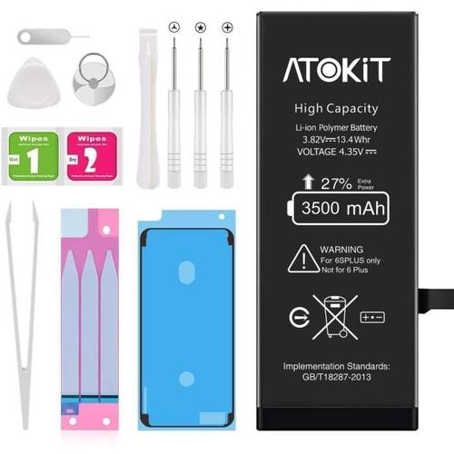 Batterie Interne De Replacement Pour Iphone 6s Plus 3500mah Avec Kit D'outils De Réparation.