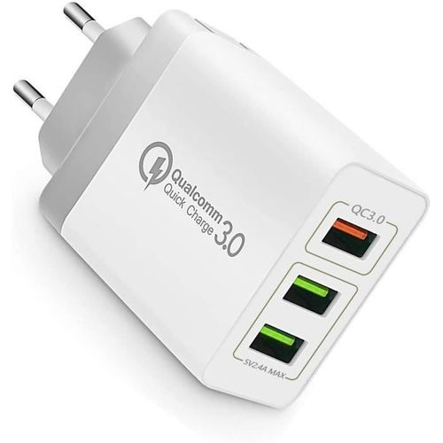 ADAPTATEUR SECTEUR ONELY Chargeur Secteur Universel Chargeur Mural USB,3Ports QC3.0 Charge Rapide Adaptateur Secteur pour Samsun93.