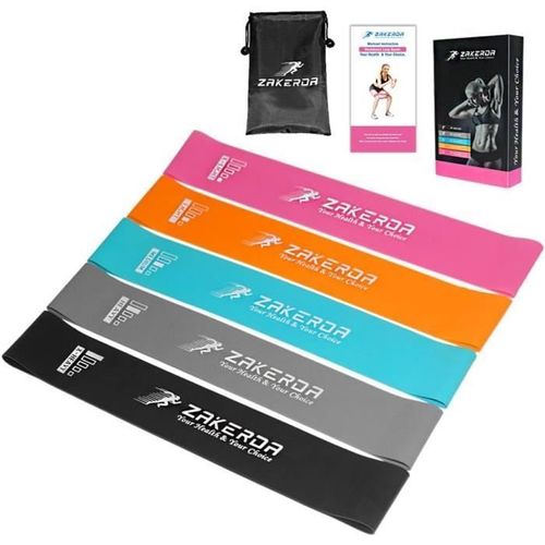 Elastique Sport Fitness (Lot De 5) Bande Elastique Fitness Équipement D'exercices Pour Musculation Pilates Squat Sport Rééducation.