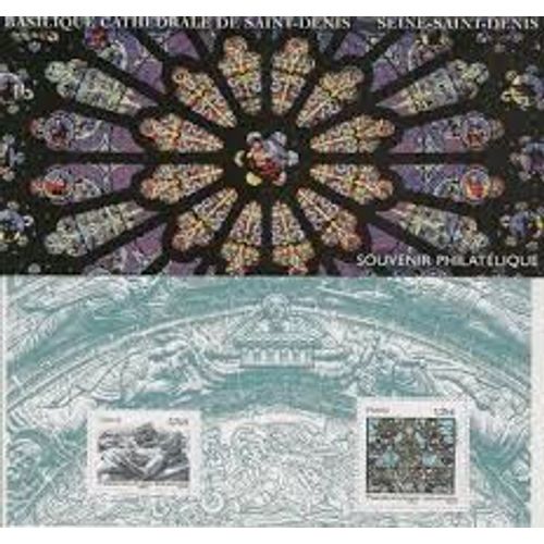 Basilique Cathédrale Saint-Denis : Vitraux Bloc Souvenir 109 Année 2015 N° 4930 4931 Yvert Et Tellier Luxe