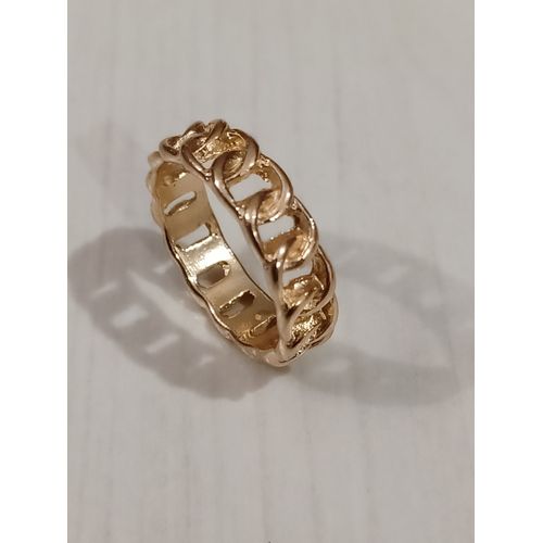 Bague Métal Doré,Chaine, Taille 17,5mm