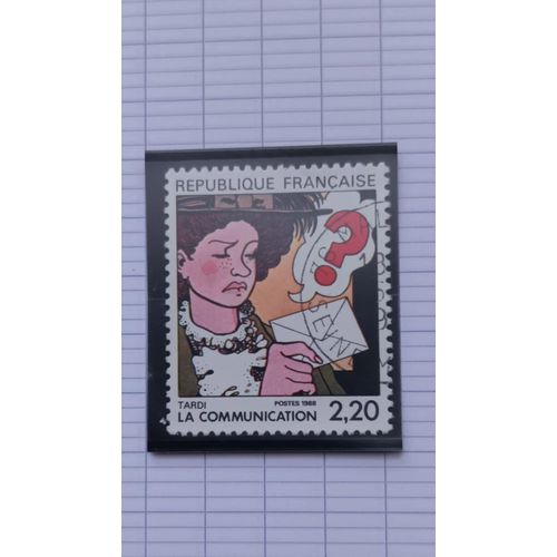 L124 -- Timbre Oblitéré France N ° 2512 -- Année 1988 -- " La Communication, Par L'auteur Tardi, Lauréat Du Festival D'angoulême ".