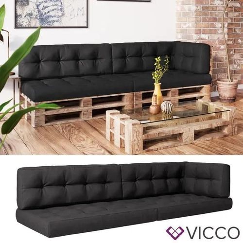 Vicco Lot De Coussins Coussin D'assise Dossier Et Latéral Flocon Anthracite