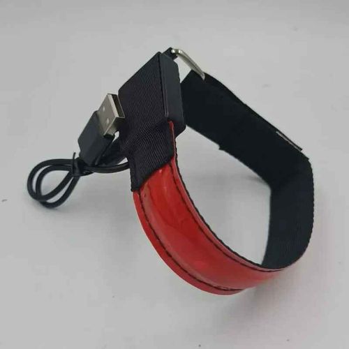 Brassard De Course De Nuit Shoous Avec Lumière Led,Ceinture De Sécurité,Bandeau De Sport,Bandeau De Cyclisme,Bandeau Anti-Rouleau - Type Usb Red #B