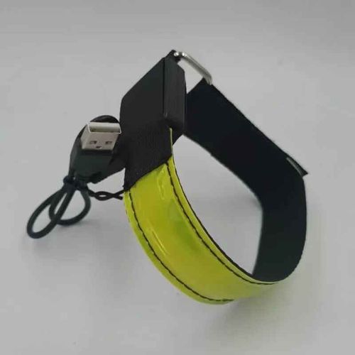 Brassard De Course De Nuit Shoous Avec Lumière Led,Ceinture De Sécurité,Bandeau De Sport,Bandeau De Cyclisme,Bandeau Anti-Rouleau - Type Usb Yellow #B