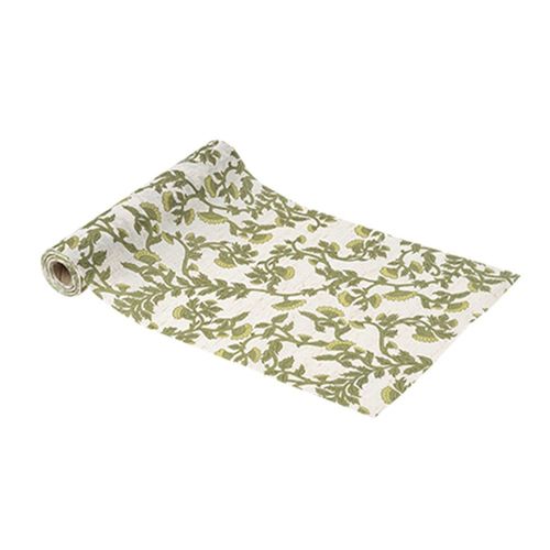 Chemin De Table Tissu Botanique 28cmx5m Pistache