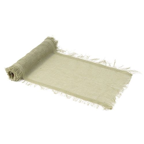 Chemin De Table Effiloché Chanvre 30cmx3m Vert