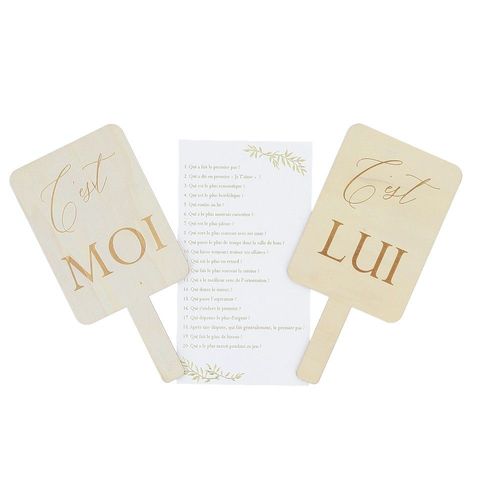 Jeu Mariage Elle Lui Jolis Brins Pancartes Bois
