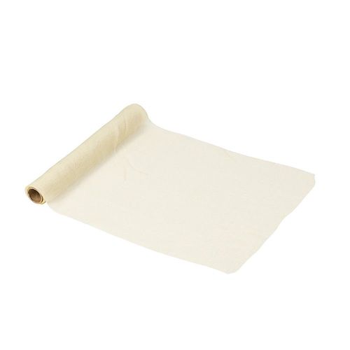 Chemin De Table Voile Satiné 28cmx3m Crème