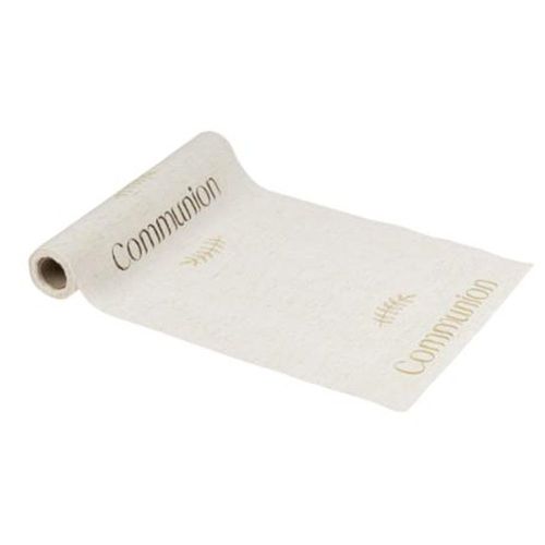 Chemin De Table Communion Laurrier Or 28cmx5m Lin