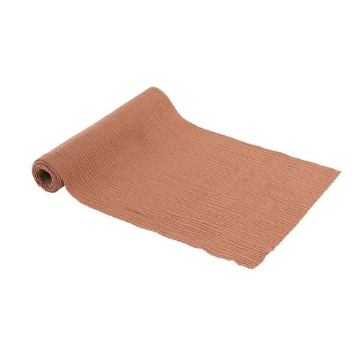 Chemin De Table Gaze De Coton 30cmx3m Terracotta