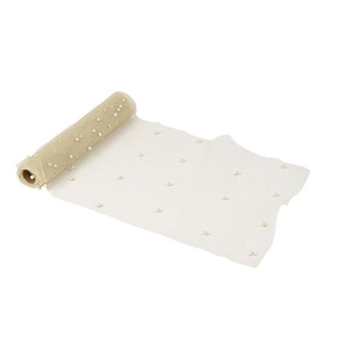 Chemin De Table Organza Perles 28cmx5m Sauge