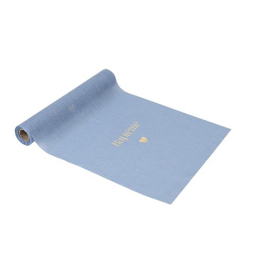 Chemin De Table Mousseline Baptême 28cmx5m Bleu