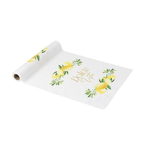 Chemin De Table Tissu Dolce Vita Citron 28cmx5m