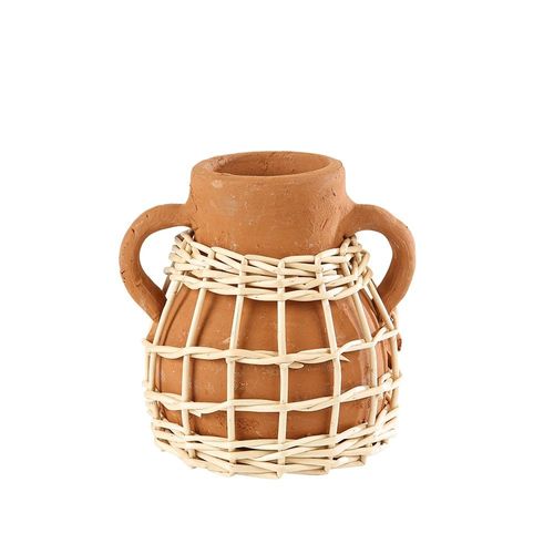 POT TERRE CUITE ROTIN TRESSÉ 12X14CM TERRACOTTA