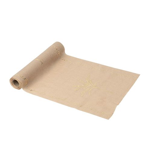 Chemin De Table Tissu Palmier Or 28cmx5m Beige