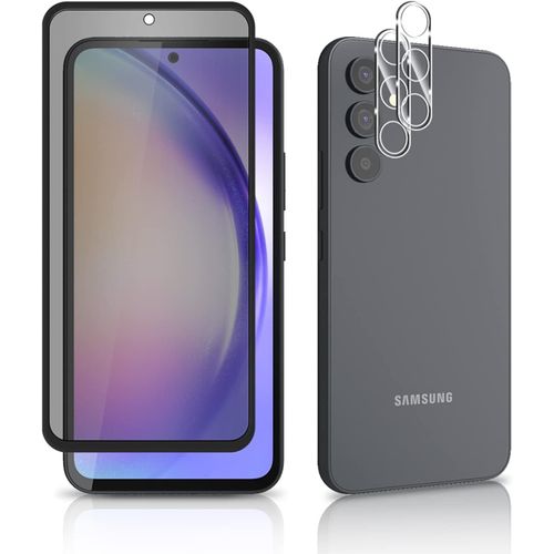Verre Trempé Anti-Espion Compatible Avec Samsung Galaxy A54,[1+2 Pièces] Caméra Lens Verre Trempé [9h Dureté ] [Anti-Rayures] [Sans Bulles] Privacy Protecteur D'écran Pour Poco X5 Pro 5g