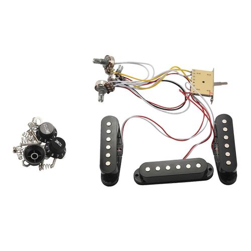 Guitare Electrique Pickup Harnais De Câblage Pré-Câblé 5 Voies Commutateur Sss Micro Pour Guitare Electrique St Noir