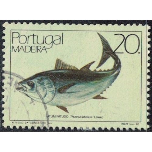 Portugal Madère 1986 Oblitéré Used Poisson Thunnus Obesus Thon Obèse Y&t Pt-Md 109 Su