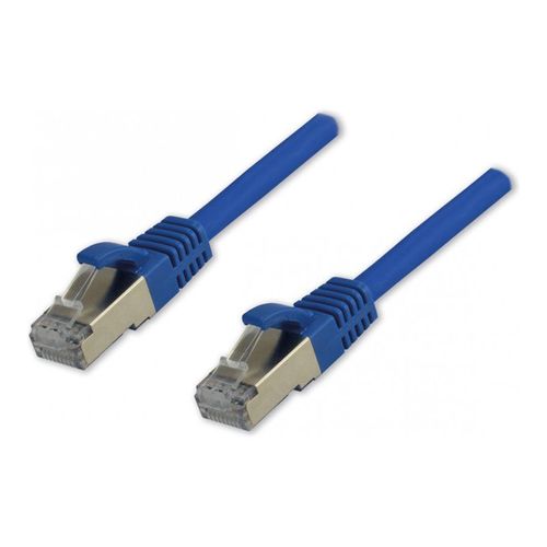 MCL - Câble réseau - RJ-45 (M) pour RJ-45 (M) - 50 cm - 6 mm - SFTP - CAT 8.1 - sans halogène, sans crochet - bleu