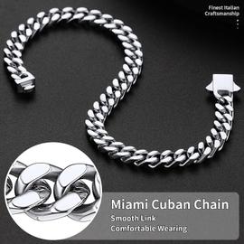 Chaine collier homme acier inoxydable noire maille cubaine pas cher