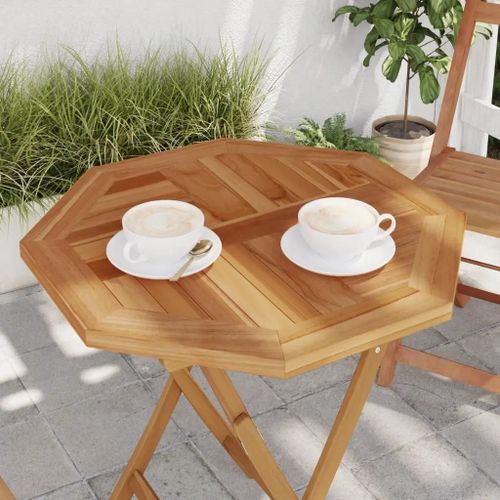 Dessus De Table 60x60x2,5 Cm Octogonal Bois De Teck Massif