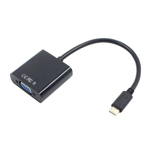 USB-C USB3.1 Type C pour Câble adaptateur VGA Mâle vers VGA Femelle Convertisseur de Transfert Vidéo 1080P pour 12