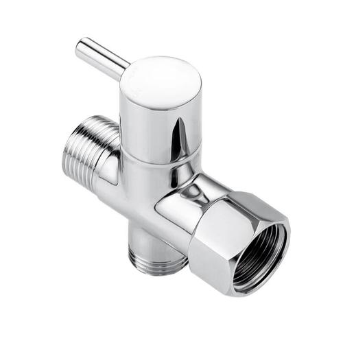 Adaptateur en T pour Bidet, Adaptateur en T en Laiton avec Vanne D'Arr¿ºT Connecteur en T ¿¿ 3 Voies 7/8 Po X 7/8 Po X G1/2 pour Pulv¿¿Risateur de Bidet de Toilette