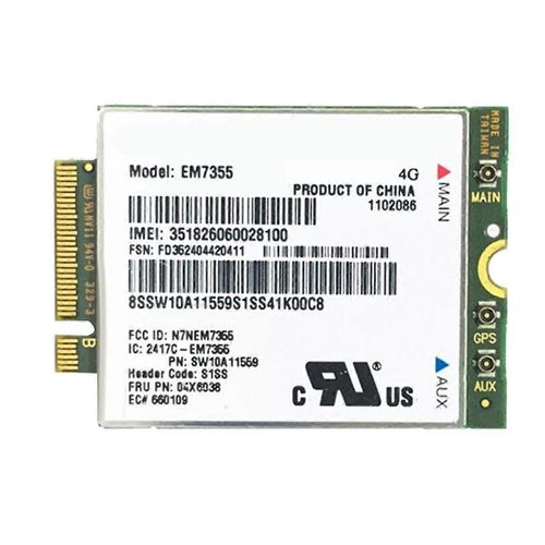 EM7355 Carte WWAN 04X6038 NGFF 4G Carte WiFi pour X1 Carbone L440 L540 T440 T540P X240