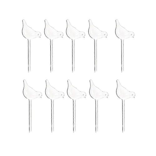 10 Pack d¿abreuvoirs automatiques de fleurs, abreuvoirs en plastique transparent faits à la main en forme d¿oiseau