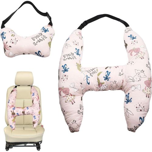 2 Pièces Oreiller De Voyage Enfant Voiture,Coussin Voiture Enfant,Coussin Nuque Voiture Enfant,Repose Tete Voiture Enfant,Oreiller De Voyage Adulte Enfant,Appuie Tete Voiture(Rose)