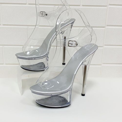 Mclubgirl-Sandales Plateforme Imperméables À Talons Super Hauts,Chaussures De Mariage En Clip Transparent,Stiletto Sexy,Lineau,Été,34-43,15cm