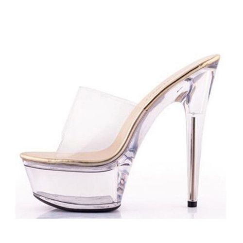 Mclubgirl-Sandales Plateforme Imperméables À Talons Super Hauts,Chaussures De Mariage En Clip Transparent,Stiletto Sexy,Lineau,Été,34-43,15cm