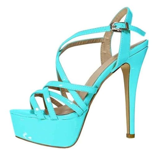Loslandifen 2025 14cm Plate-Forme Talons Hauts Sandales Sexy Bride À La Cheville Bout Ouvert Gladiateur Robe De Soirée Femmes Chaussures Grande Taille 44