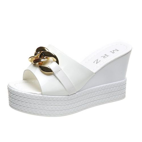 Johigh-Pantoufles À Talons Compensés Pour Femme,Chaussures De Mariage,Blanc,Noir,Diapositives À Plateforme,Pantoufles De Plage,Été 2022