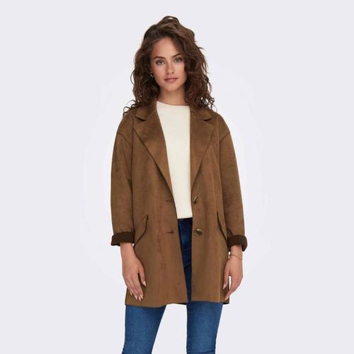 Veste Oversize En Simili Suède Marron Femme Only