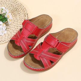 Sandales À L'offre Elles Compensées Pour Femmes,Premium Orth4wd,Open Parker,Vintage,Antidérapant,Cuir,Décontracté,Plateforme,Chaussures Rétro,Été,2024