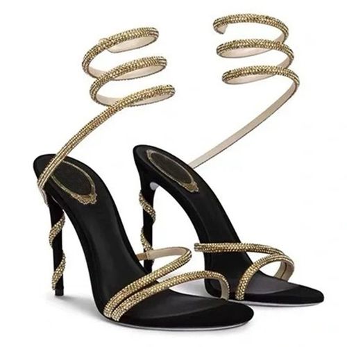 Escarpins De Luxe À Talons Aiguilles Pour Femmes,Sandales De Salle En Cristal,Bout Ouvert,Chaussures De Patients De Mariage,Été 2023