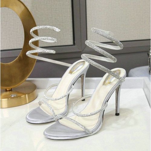 Escarpins De Luxe À Talons Aiguilles Pour Femmes,Sandales De Salle En Cristal,Bout Ouvert,Chaussures De Patients De Mariage,Été 2023