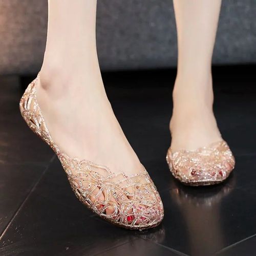 Ron-Sandales Plates D'été Pour Femmes,Chaussures En Plastique Cristal Amissié,Maille,Commerce Extérieur,Thaïxiété Asiatique,Offre