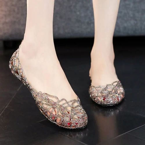 Ron-Sandales Plates D'été Pour Femmes,Chaussures En Plastique Cristal Amissié,Maille,Commerce Extérieur,Thaïxiété Asiatique,Offre