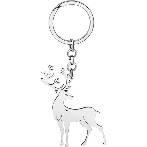 Acier Inoxydable Drôle Girafe Renne Porte-Clés Cadeaux Pour Femmes Filles Orignal Cerf Voiture Sac Charms Décor