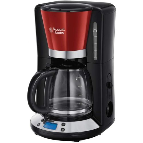 Cafetière Filtre [Programmable,Technologie Whirltech Pour Extraction & Arôme Optimaux] Rouge(10 Tasses,Verseuse En Verre 1,25L,Maintien Au Chaud,1100W)Machine À Café 24031-56