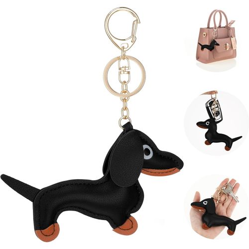 Porte-Clés Teckel,Mignon Chiot Sac De Chien Pendentif En Cuir Porte-Bonheur Teckel Porte-Clés Cadeau Pour Personne Préférée,Femme,Homme,Enfant,Anniversaire