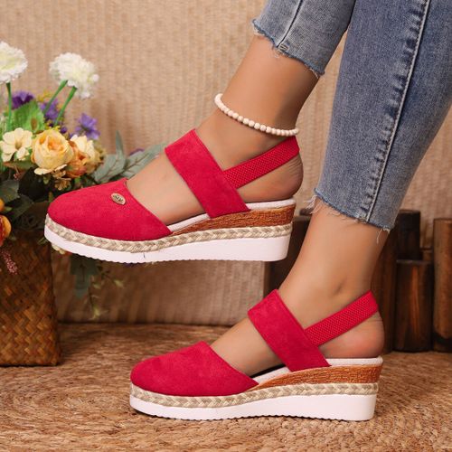 Sandales À L'offre Elles Compensées Pour Femmes,Chaussures De Gladiateur,Espadrilles À Plateforme,Fermées,Été