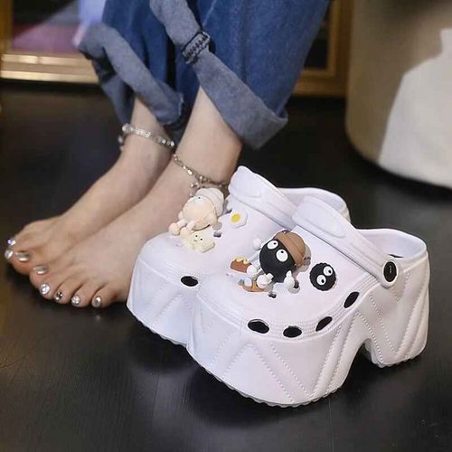Chaussures De Jardin À Plateforme Haute Pour Femmes,Sabots D'extérieur,Pantoufles À Semelle Optique,Sandales D'été Pour Filles,Mode De Qualité,7cm
