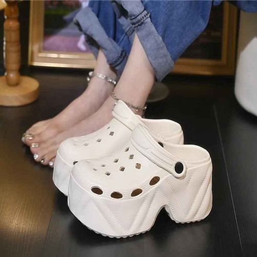 Chaussures De Jardin À Plateforme Haute Pour Femmes,Sabots D'extérieur,Pantoufles À Semelle Optique,Sandales D'été Pour Filles,Mode De Qualité,7cm